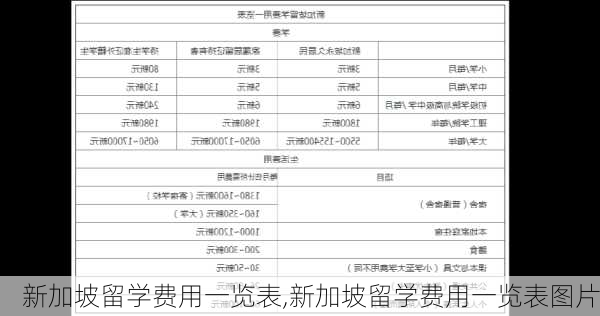 新加坡留学费用一览表,新加坡留学费用一览表图片-第1张图片-阿丹旅游网