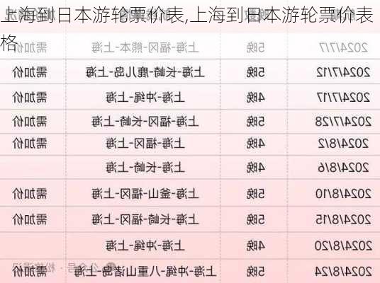 上海到日本游轮票价表,上海到日本游轮票价表格-第2张图片-阿丹旅游网