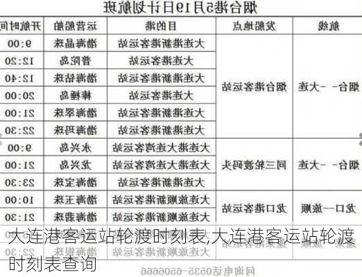 大连港客运站轮渡时刻表,大连港客运站轮渡时刻表查询-第3张图片-阿丹旅游网