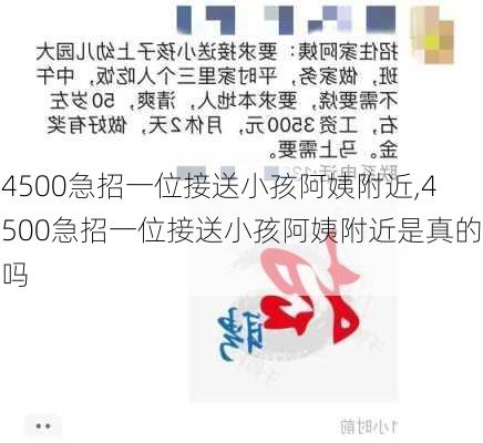 4500急招一位接送小孩阿姨附近,4500急招一位接送小孩阿姨附近是真的吗-第1张图片-阿丹旅游网