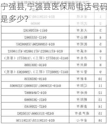 宁强县,宁强县医保局电话号码是多少?