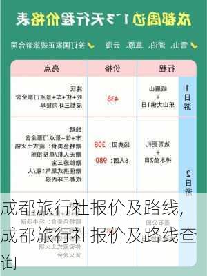 成都旅行社报价及路线,成都旅行社报价及路线查询