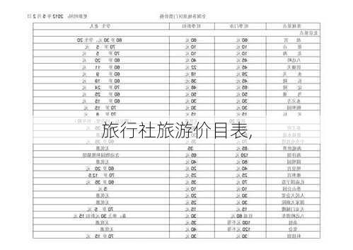 旅行社旅游价目表,-第2张图片-阿丹旅游网