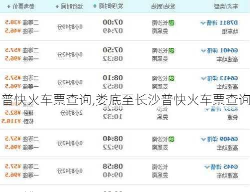普快火车票查询,娄底至长沙普快火车票查询