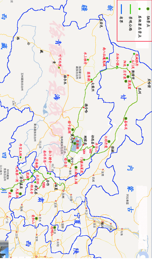 青海旅游地图全图高清版大图,青海旅游地图全图高清版大图兰州到青海交通-第2张图片-阿丹旅游网