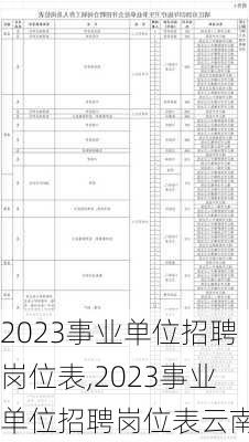 2023事业单位招聘岗位表,2023事业单位招聘岗位表云南