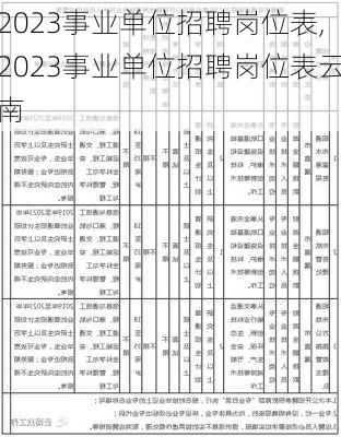 2023事业单位招聘岗位表,2023事业单位招聘岗位表云南-第3张图片-阿丹旅游网