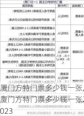 厦门方特门票多少钱一张,厦门方特门票多少钱一张2023