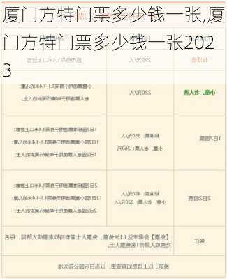 厦门方特门票多少钱一张,厦门方特门票多少钱一张2023-第3张图片-阿丹旅游网