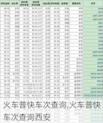 火车普快车次查询,火车普快车次查询西安