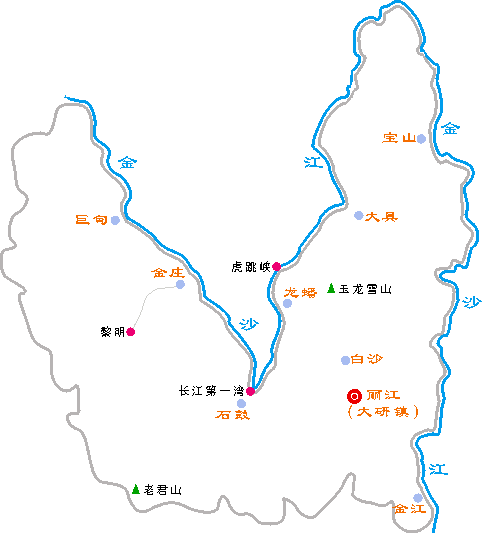 丽江景点分布图,丽江景点分布图片-第2张图片-阿丹旅游网