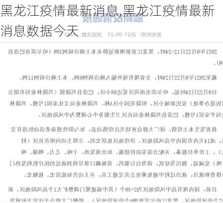 黑龙江疫情最新消息,黑龙江疫情最新消息数据今天