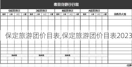 保定旅游团价目表,保定旅游团价目表2023-第2张图片-阿丹旅游网