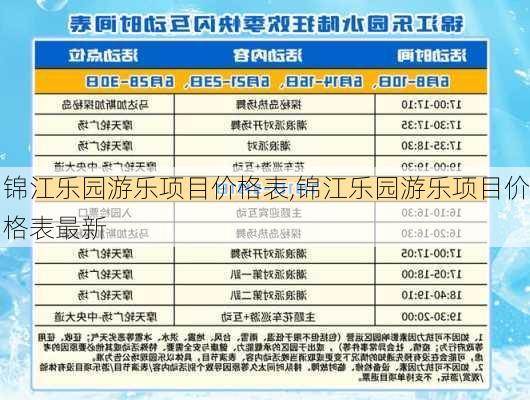 锦江乐园游乐项目价格表,锦江乐园游乐项目价格表最新-第1张图片-阿丹旅游网