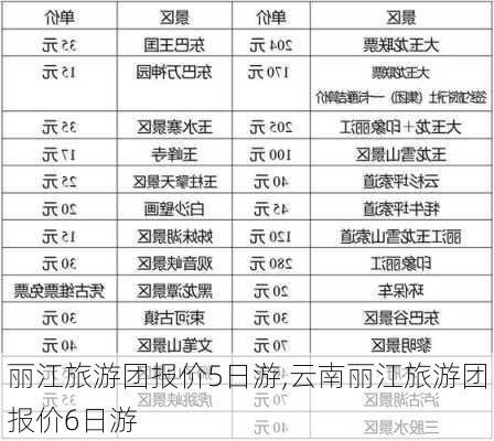 丽江旅游团报价5日游,云南丽江旅游团报价6日游-第2张图片-阿丹旅游网