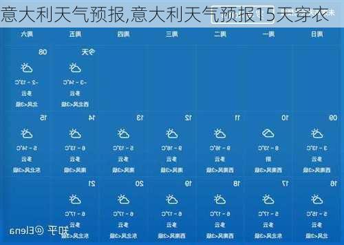 意大利天气预报,意大利天气预报15天穿衣